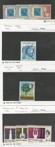 Seychelles, Postage Stamp, #195-7, 230-2 Mint NH, 206A LH, 206 Used, 1961-6