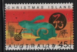 Christmas Island 1999 used Sc 417 45c Rabbit facing left Year of the Rabbit