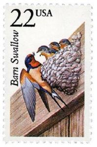 1987 22c Barn Swallow, North American Wildlife Scott 2286 Mint F/VF NH