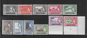 MALAYA- MALACCA SCOTT #45-55 1957 QEII SET- MINT LIGHT HINGED