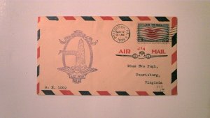 US FIRST FLIGHT COVER: 1939 PITTSBURGH PA AM 1002