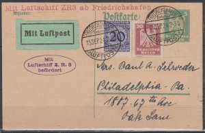 Mi:  Zeppelin card used 1924