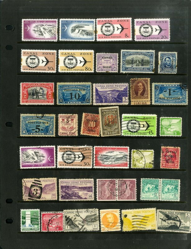 Canal Zone Early Clean Stamp Collection