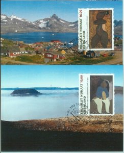 68669 - GREENLAND - Postal History - Set of 2 MAXIMUM CARD 1997 - ART-