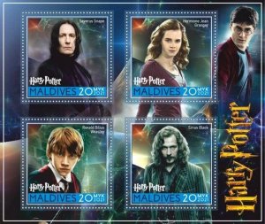 Stamps.Art. Cinema. Harry Potter 2021 year 1+1 sheets perforated Maldivies