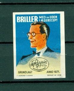 Denmark. Poster Stamp.  Glasses O. Reppien. Skanderborg.