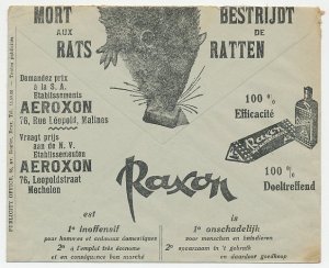 Postal cheque cover Belgium 1935 Rat poison - Pesticide - Police - Traffic contr