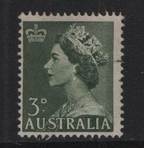 Australia   #257  used   1953  queen  3p