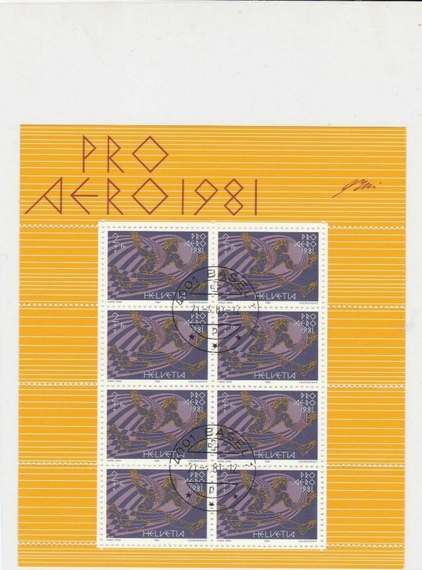 Switzerland Pro Aero 1981 Special Cancel Stamps Sheet ref R17794