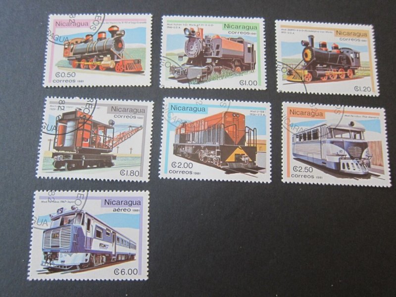 Nicaragua 1981 Sc 1133-8,C990 Train set CTO MNH