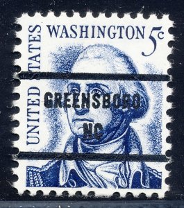 Greensboro NC, 1283B-81 Bureau Precancel, 5¢ rev'sd Washington