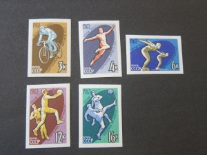 Russia 1963 Sc 2759-63 imperf. sport set MNH