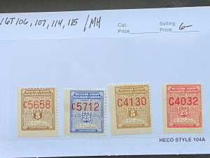 US Stamps-SC# 1GT 106, 107, 114 & 115 - MOGH