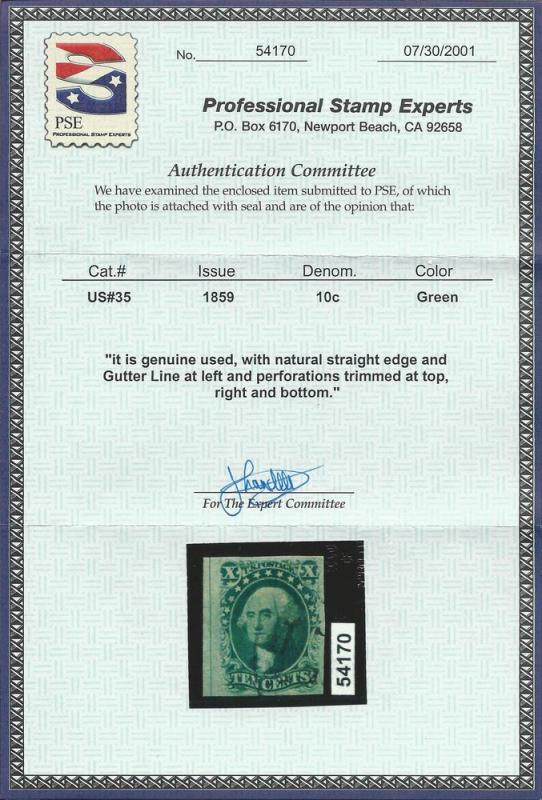 Scott #35, Used, 1857 Issue