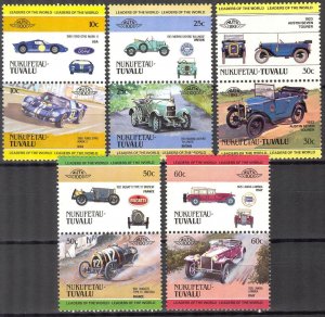 Nukufetau Tuvalu 1984 Cars (I) set 10 MNH