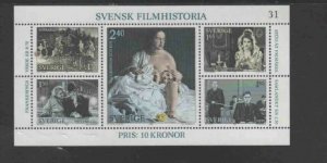 SWEDEN #1386 1980 SWEDISH FILMS MINT VF NH O.G S/S hh
