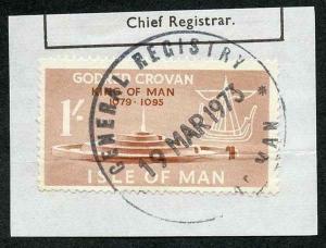 Isle of Man 1/- Brown QEII Pictorial Revenues CDS On Piece