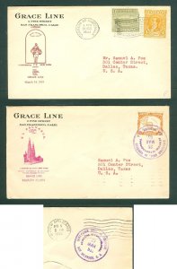 Guatemala/El Salvador. 1933. Cachet  2 Ship Cover Grace Line. Adr: Texas USA.