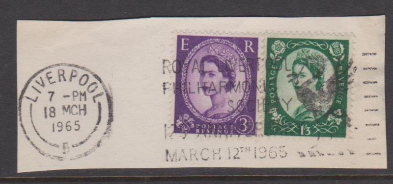 Great Britain Sc#297,307 Used on piece Slogan Cancel