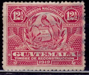 Guatemala 1919, Postal Tax for Rebuilding of Post Offices, 12 1/2c, sc#RA1, used