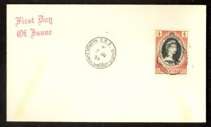 BRITISH GUIANA 1953 QE2 CORONATION Issue on LOCAL Cachet FDC Sc 252