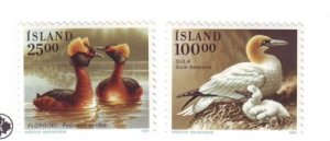 Iceland Sc721-722 1991 Bird stamp set mint NH