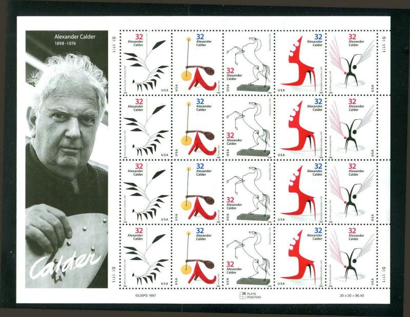 US 32¢ Sheet Alexander Calder Scott #3198 