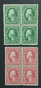 MOMEN: US #498-499 BLOCKS MINT OG NH #24822