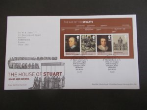 GB 2010 The Age of the Stuarts Miniature Sheet on First Day Cover Royal Oak SHS