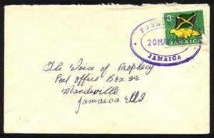 JAMAICA 1967 cover with TORRINGTON TRD