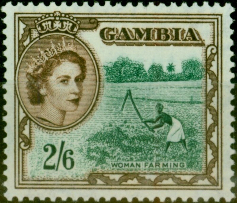 Gambia 1953 2s6d Deep Bluish Green & Sepia SG181 Fine LMM 