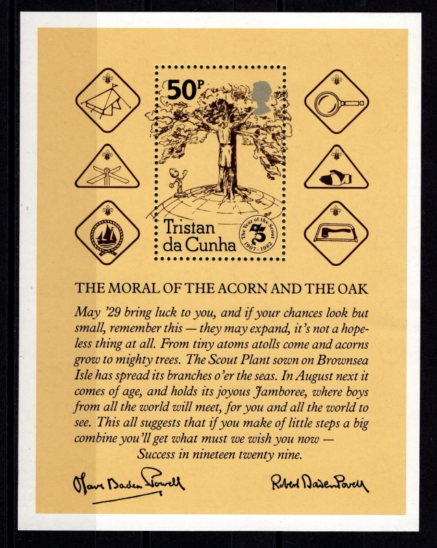 Tristan Da Cunha 1982 75th Anniv. of Boy Scout Movement, Minisheet [Mint]