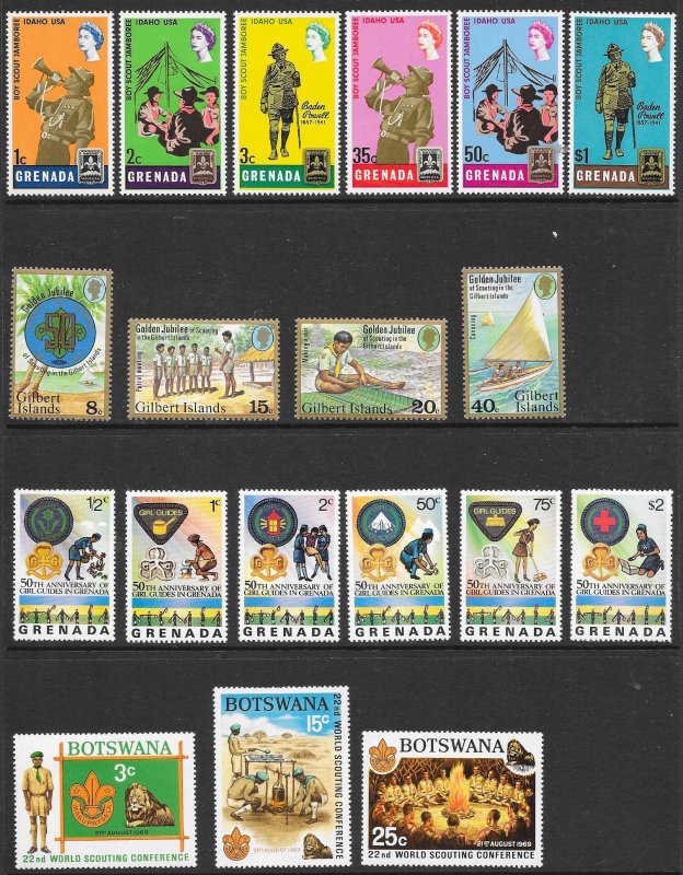 WORLDWIDE Scouting Collection (245) All Mint Never Hinged Sets & Singles