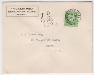 Jersey  'Arms' issue, ½penny postmarked First Day. Underpaid with ...