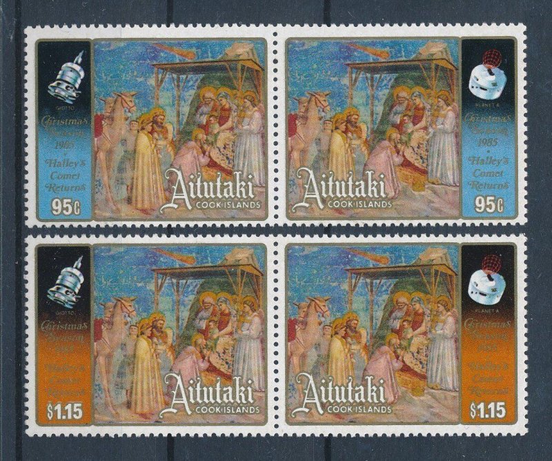 [116573] Aitutaki 1985 Christmas Space weltraum Halleys Comet  MNH