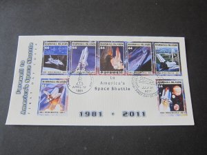 Marshall Island 2011 Sc 1001a-g space set FDC