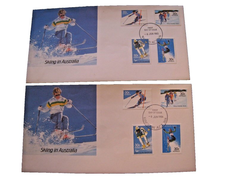 AUSTRALIA FDCs -  1983 -  Skiing in Australia    (aus26)