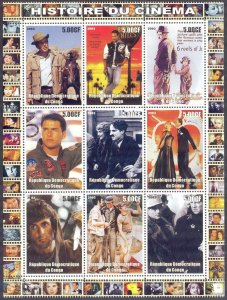 Congo 2003 History of Cinema Actors & Actress ( VIII ) Sheet MNH Private