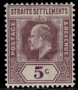 MALAYSIA - Straits Settlements EDVII SG113, 5c dull purple, LH MINT.