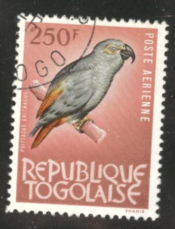 TOGO Scott C39 used CTO Bird stamp 1964-5