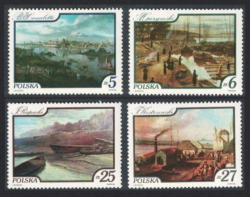 Poland Paintings of Vistula River 4v 1984 MNH SG#2937-2940