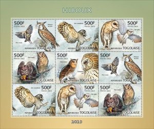 2024 03 - TOGO - OWLS                 9V  complet set    MNH **