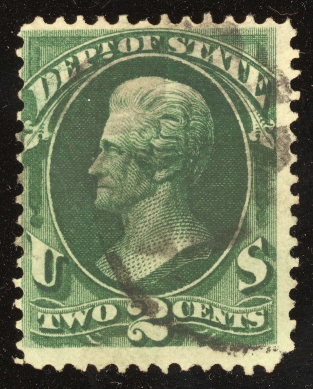 US Scott O58 Used 2c dark green Dept. Of State Official Lot T211 bhmstamps