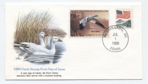 1988 RW66 duck stamp first day cover Fleetwood cachet [y9036]