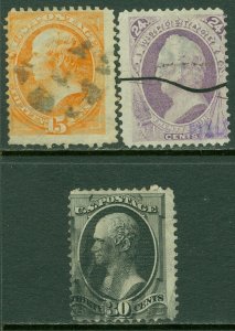 EDW1949SELL : USA 1870 Scott #152-54 Used. Minor faults. Catalog $750.00.