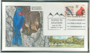 US 2478/2480 Fred Collins handpainted FDC - Birds