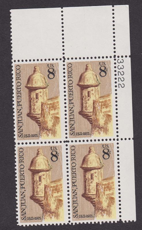 1437 San Juan Puerto Rico MNH Plate Block UR