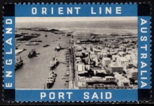 1930's Australia Poster Stamp The Orient Steam Navigation Company Port Said