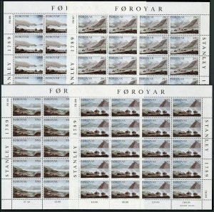 Faroe 121-124 sheets/20,MNH.Michel 112-115. Landscapes,by Edward Dayes,1985.