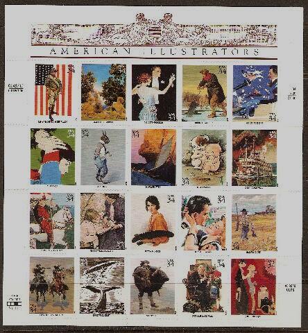 USA 2001 , 34c American Illustrators MNH Sheet # 3502